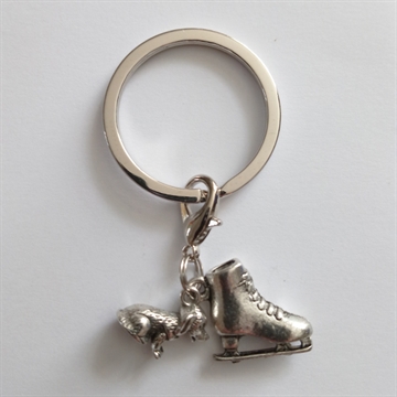 Key Ring with Skate and Choice of Charm